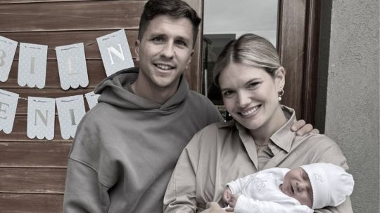 Eva Bargiela y Gianluca Simeone con Faustino