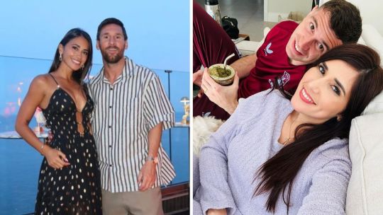 Lionel Messi, Antonela Roccuzzo, Dibu Martínez y Mandinha