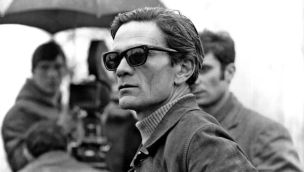 Pier Paolo Pasolini durante el rodaje de "Saló", su último film