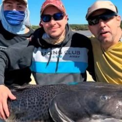 Los pescadores vivieron una jornada excepcional pescando en la zona del camping del sindicato Luz y Fuerza, sobre el río Uruguay, en una extracción que quedó registrada en un video. 
