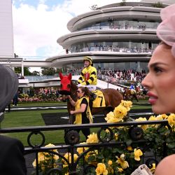 El público observa a los caballos antes del inicio de la carrera de la Copa Melbourne en el hipódromo de Flemington, Melbourne, Australia. | Foto:William West / AFP