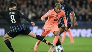 Lamine Yamal con Barcelona en la Champions League