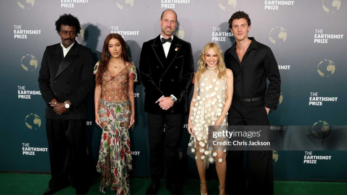 El príncipe Guillermo posó con Anitta, Kylie Minogue y Shawn Mendes durante la ceremonia del Earthshot Prize en Brasil
