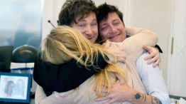 Javier Milei, Karina Milei y Santiago Caputo