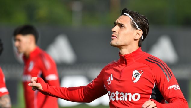 Lucas Martínez Quarta en el entrenamiento de River Plate