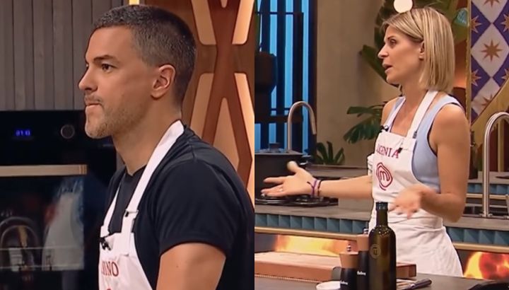 Feroz cruce entre El Chino Leunis y Eugenia Tobal en Masterchef Celebrity: "Me da bronca y me desenfoca"