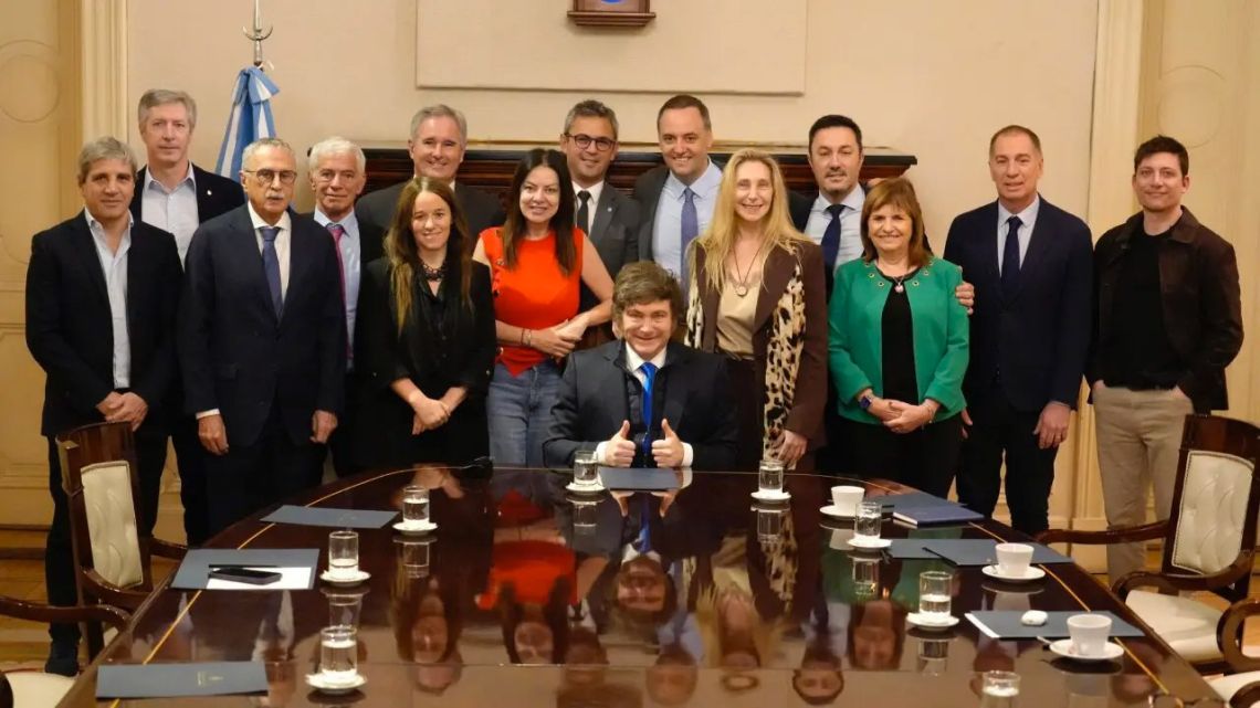 President Javier Milei and his new Cabinet.