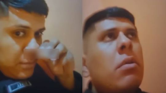El policía que se filmó tomando cocaína.