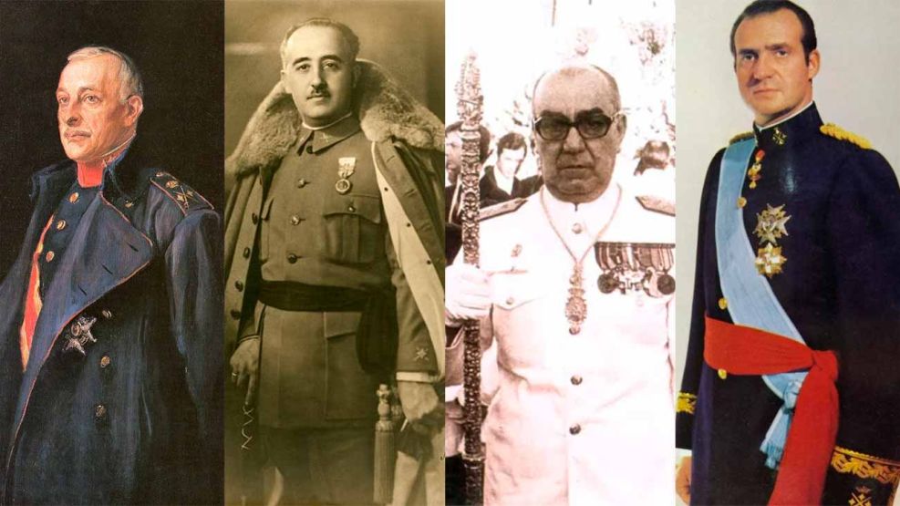 Miguel Primo de Rivera, Francisco Franco, Luis Carrero Blanco, El Rey Juan Carlos 13112025