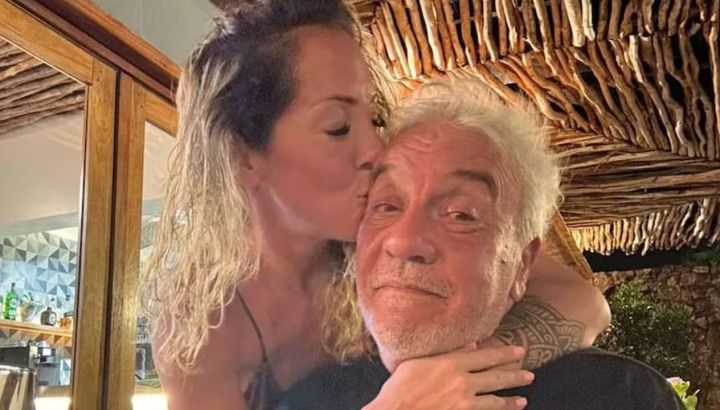 Así fue el vestido de novia de Chimi Meza, la esposa de Coco Sily: encaje floral, corset y un velo XL que sorprendió a los invitados