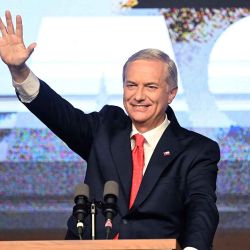 El candidato presidencial de Chile, José Antonio Kast, del partido Partido Republicano, tras los primeros resultados de las elecciones generales, en Santiago. Foto de Marvin RECINOS / AFP | Foto:AFP