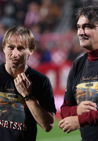 Luka Modric y Zlatko Dalic