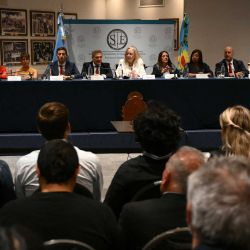 Audiencia final contra la jueza Julieta Makintach, quien enfrenta un juicio político por su participación en un documental clandestino sobre la muerte del astro del fútbol Diego Maradona. Foto de Luis Robayo/AFP | Foto:AFP