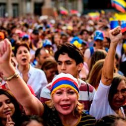 Manifestación de inmigrantes venezolanos en Buenos Aires. | Foto:AFP