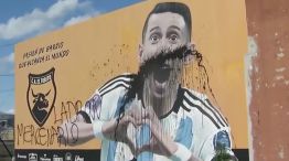 Mural de Ángel Di María vandalizado