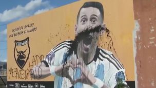 Mural de Ángel Di María vandalizado