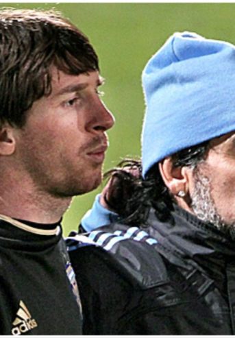 Diego Maradona y Lionel Messi