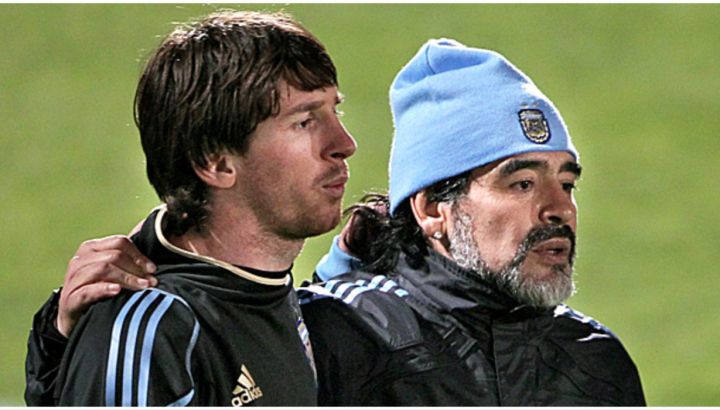Diego Maradona y Lionel Messi