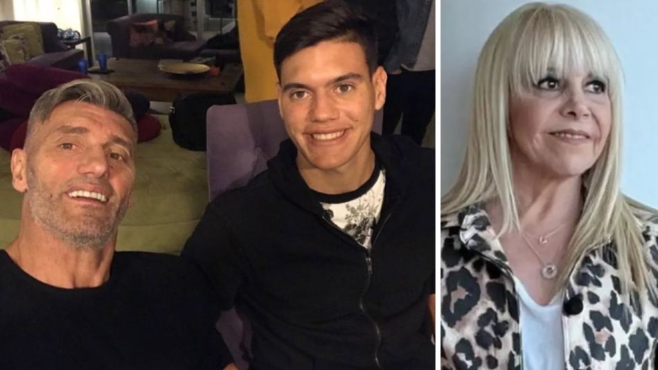 Claudia Villafañe; Sergio Goycoechea y su hijo, Bautista