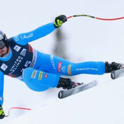 Dominik Paris de Italia compite en el Super G masculino durante la Stifel Copper Cup 2025. Foto de Sean M. Haffey / AFP | Foto:AFP