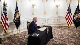 Trump, en una videoconferencia con los soldados estadounidenses desplegados en el Caribe por el Día de Acción de Gracias.