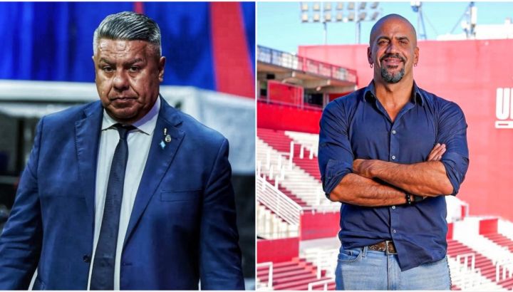 Claudio Tapia y Juan Sebastián Verón