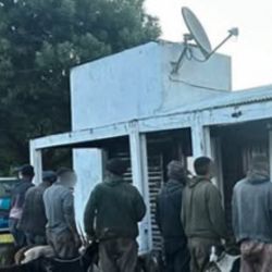 Parte de los cazadores con los galgos.