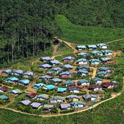 Una vista aérea muestra un grupo de casas de campesinos rodeadas de plantaciones de té a lo largo de una ladera en Nuwara Eliya. Foto de Ishara S. KODIKARA / AFP | Foto:AFP