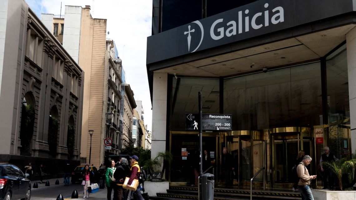 A Galicia bank branch in the financial district of Buenos Aires. 