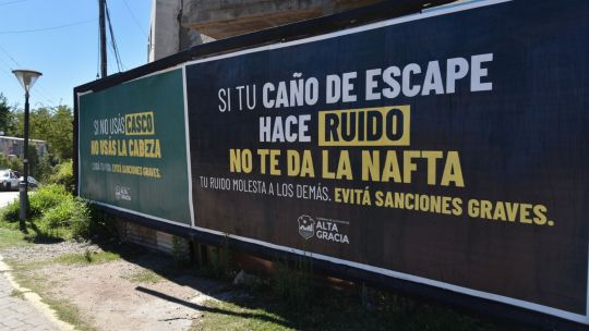 Carteles por ruidos molestos en Alta Gracia