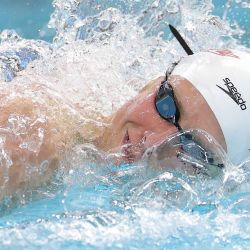 Aaron Shackell compite en la serie de 200 m libre masculino durante el día 3 del Toyota U.S. Open en el Lee and Joe Jamail Texas Swimming. Foto de Alex Slitz / AFP | Foto:AFP