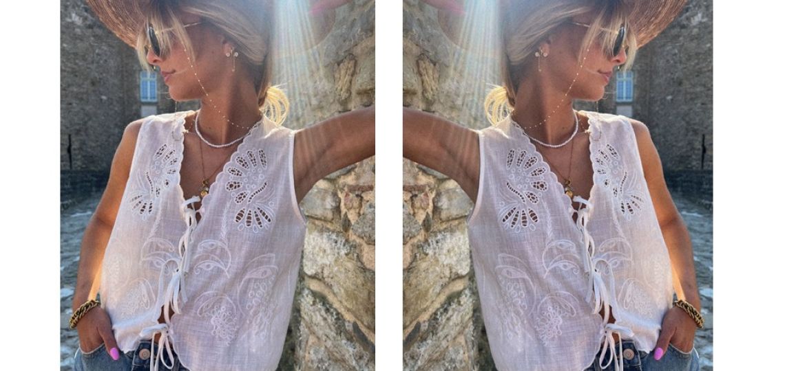 Regreso del broderie: con jeans, bermudas y faldas, así se lleva en verano 2026