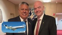 Chiqui Tapia, Gianni Infantino y el avión LV-JQW que lo trasladó a Washington