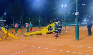 El helicóptero que cayó en el ex KDT.