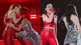 Lali Espósito y Natalia Oreiro cantaron juntas: el fogoso beso que encendió el show