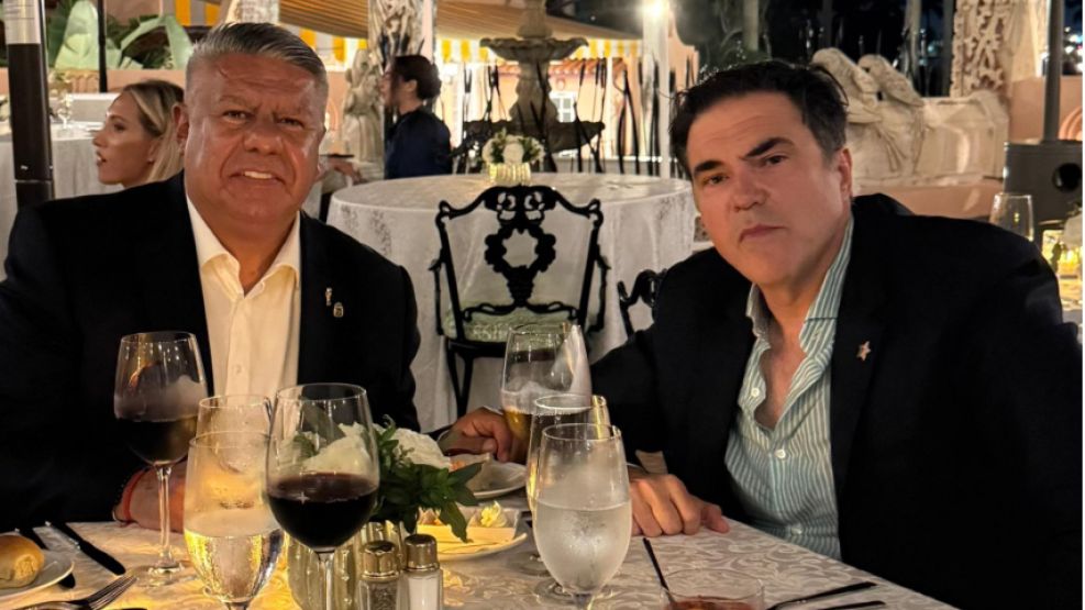 La foto que mandó Chiqui Tapia, desde Mar-a-Lago, la residencia de Donald Trump en Florida.