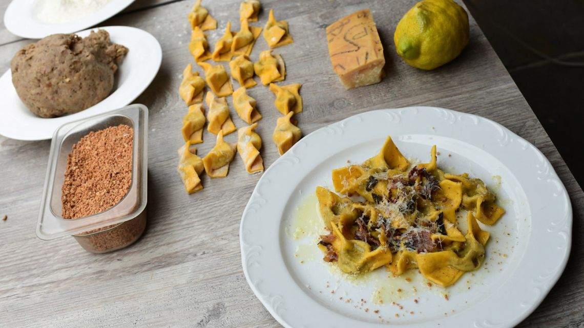 A picture shows a traditional dish from northern Italy 'I Casoncelli' in the kitchen of the 'Trattoria Sant'Ambroeus' in Bergamo's upper city, on June 16, 2020. Italy is waiting for a final decision by UNESCO, on December 10, 2025, regarding the recognition of Italian cuisine as an 'Intangible Cultural Heritage of Humanity.' 