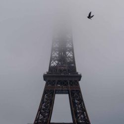 Esta fotografía muestra la Torre Eiffel en un día de niebla en París  | Foto:AFP