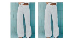 Jeans blancos anchos