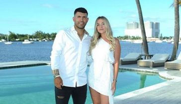 Kun Agüero y Sofía Calzetti