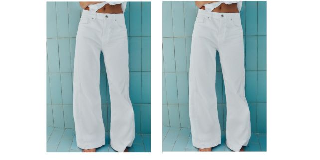 Jeans blancos anchos