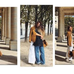 Juliana Awada con los jeans blancos anchos