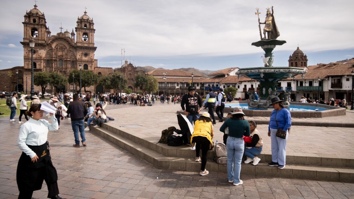 The Plaza de Armas in Cusco, Peru on November 20.