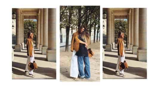 Juliana Awada con los jeans blancos anchos