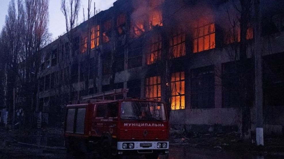 Camión de bomberos en Odesa