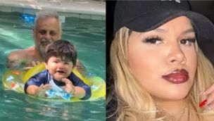 Jorge Rial junto a su nieto Amadeo, el hijo menor de Morena Rial