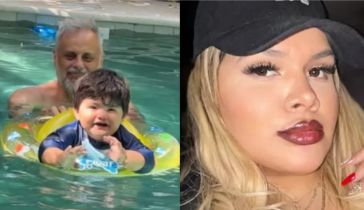 Jorge Rial junto a su nieto Amadeo, el hijo menor de Morena Rial