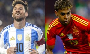 Lionel Messi y Lamine Yamal