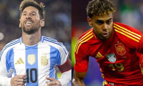 Lionel Messi y Lamine Yamal