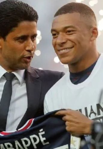 Kylian Mbappé y Nasser Al-Khelaïfi